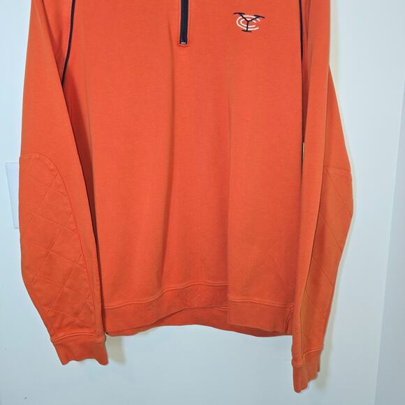 Bobby Jones Pullover Orange Golf 1/4 Zip Long Sleeve Sweatshirt Mens Size L - Picture 6 of 8